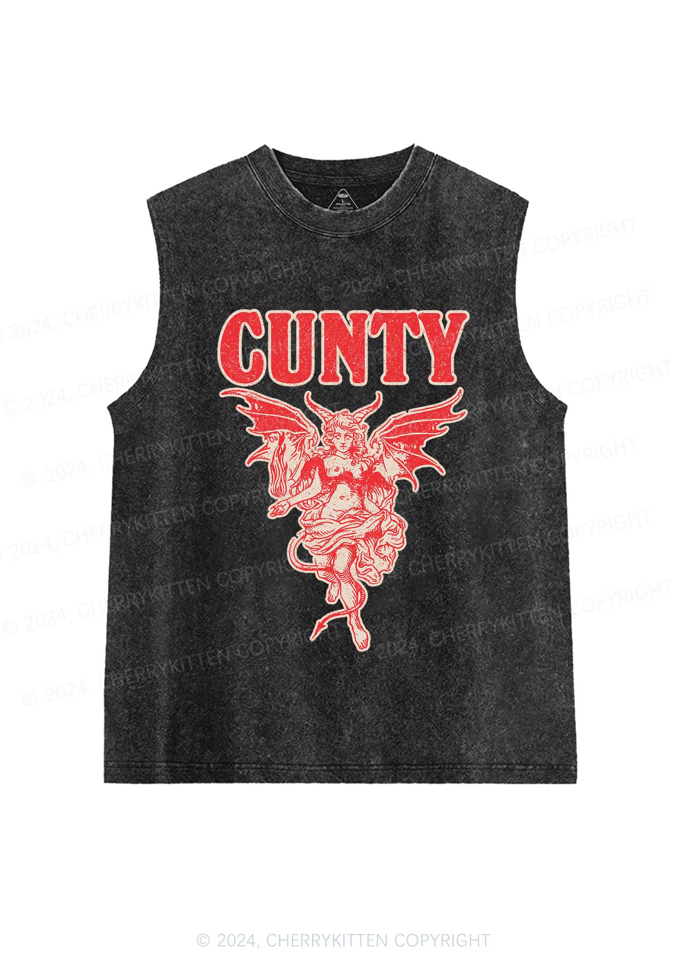 Cunty Satan Y2K Washed Tank Cherrykitten