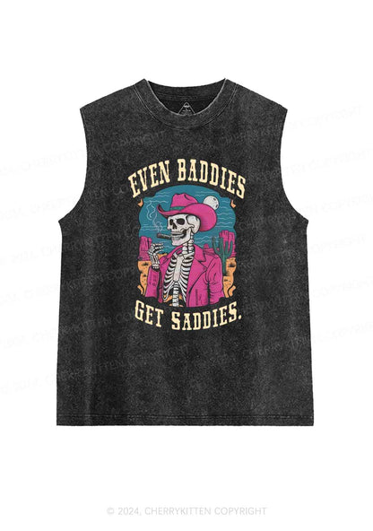 Halloween Baddies Skeleton Y2K Washed Tank Cherrykitten