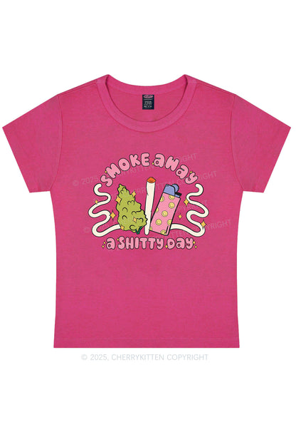 Smoke Away A Shixxy Day Y2K Baby Tee Cherrykitten