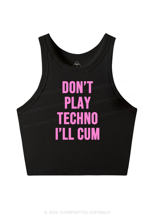 Don't Play Techno Y2K Crop Tank Top Cherrykitten