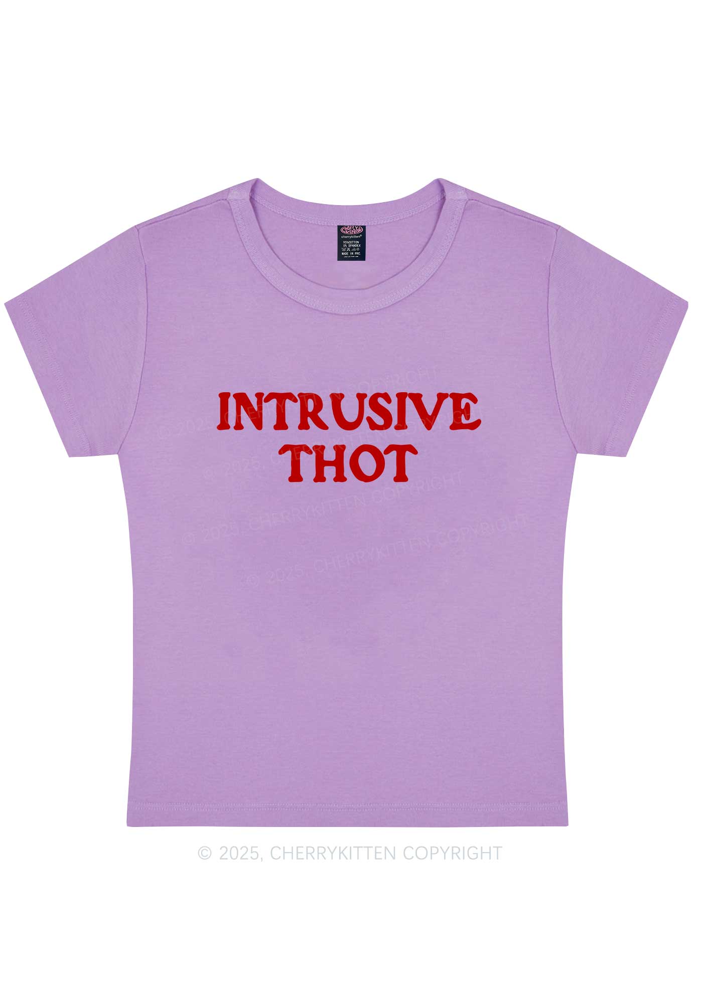 Intrusive Thot Y2K Baby Tee Cherrykitten