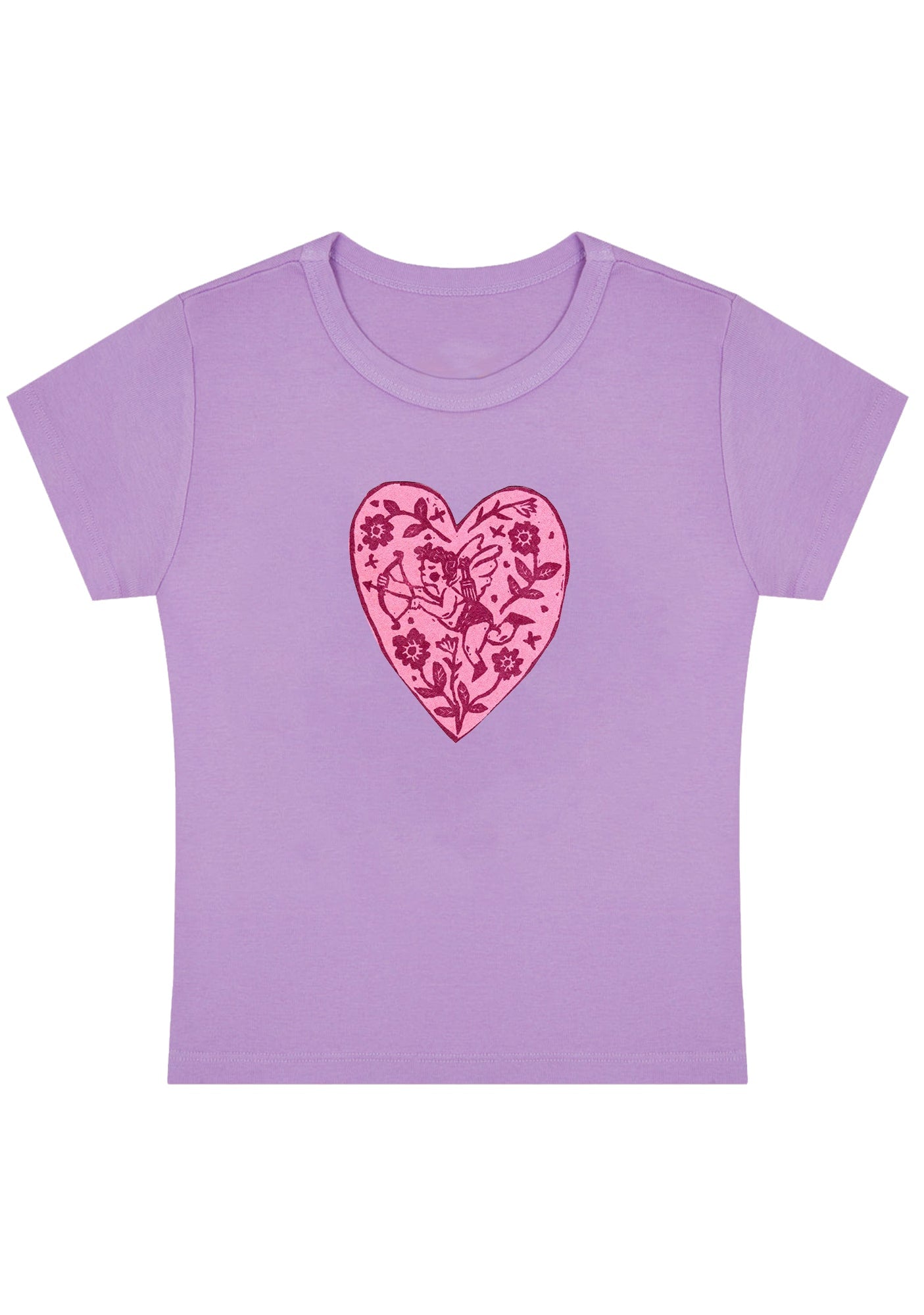 Pink Angel Heart Y2K Baby Tee