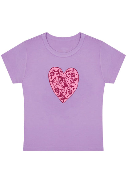 Pink Angel Heart Y2K Baby Tee