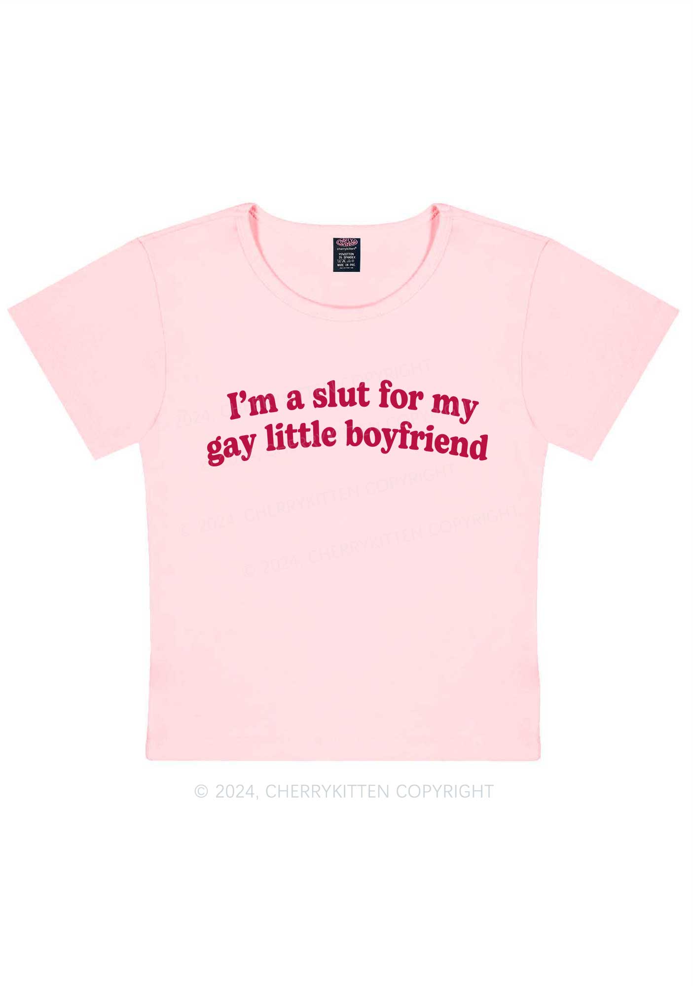 Slxt For My Gay BF Y2K Valentine's Day Baby Tee Cherrykitten