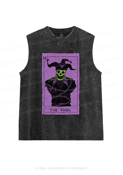 Halloween The Fool Y2K Washed Tank Cherrykitten