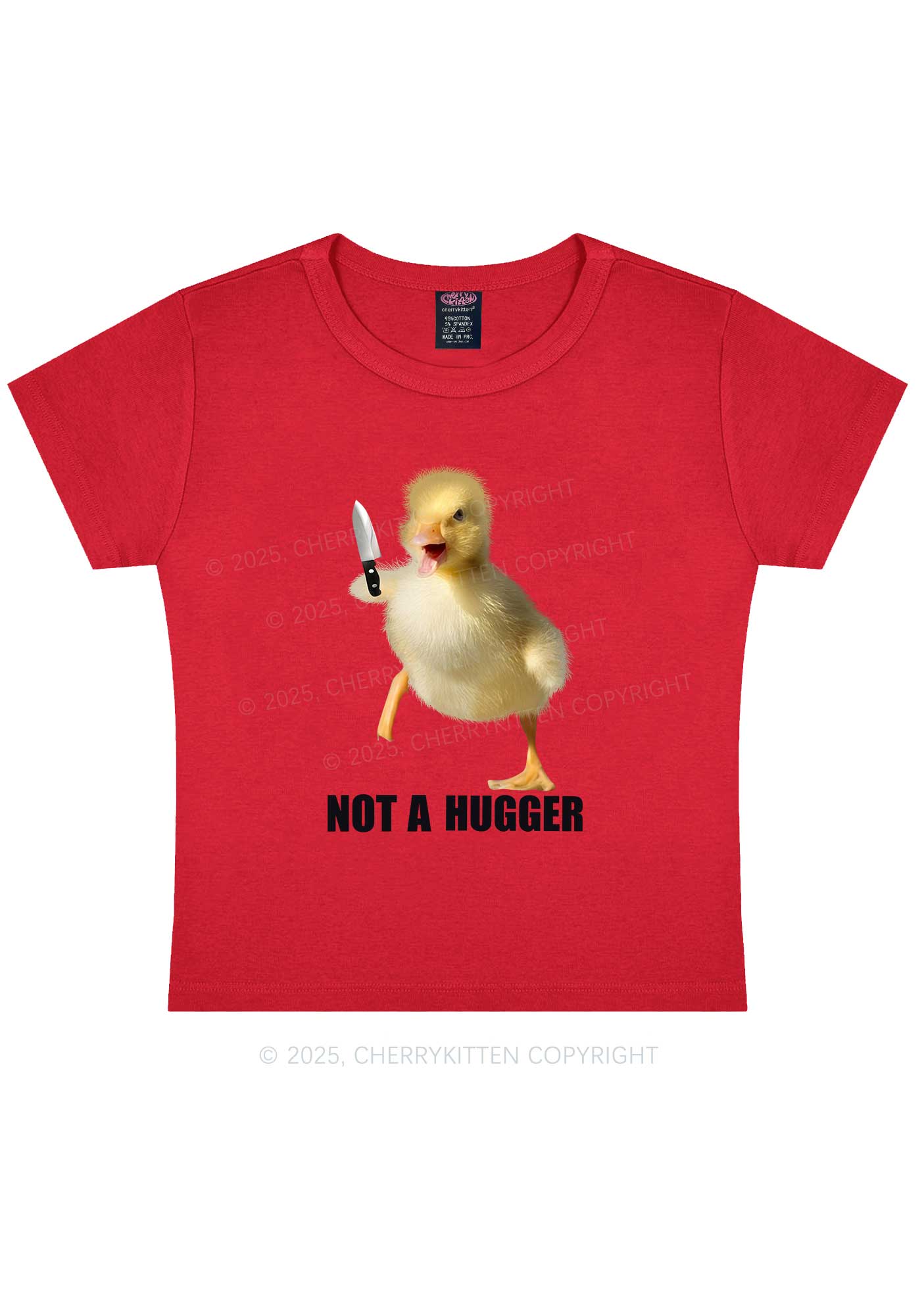 Not A Hugger Y2K Baby Tee Cherrykitten