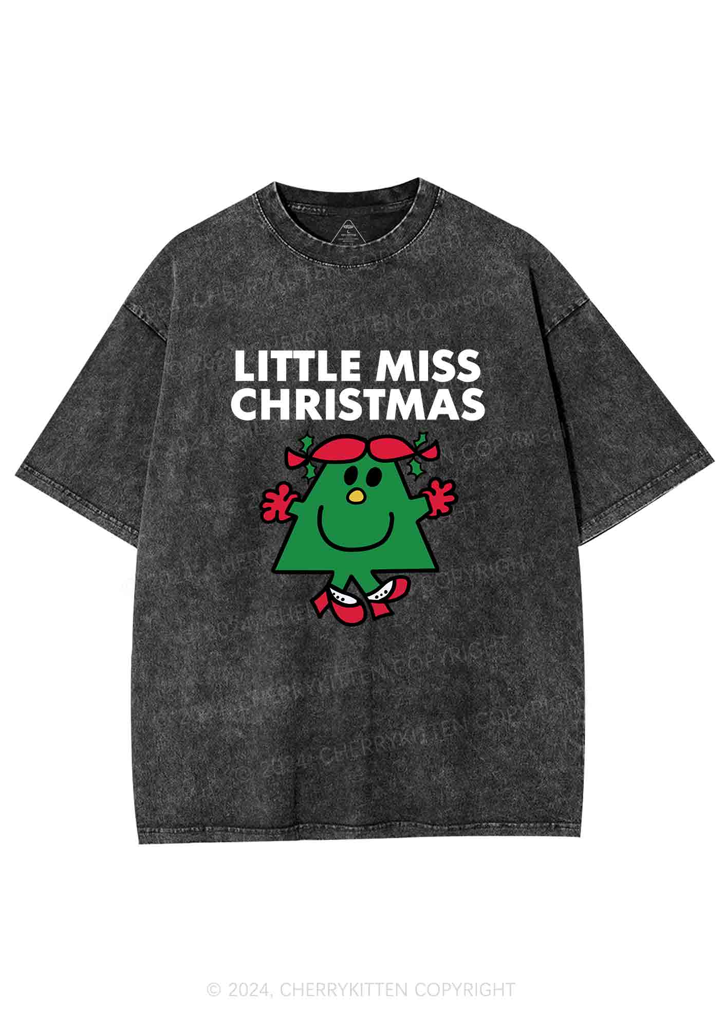 Christmas Little Miss Y2K Washed Tee Cherrykitten