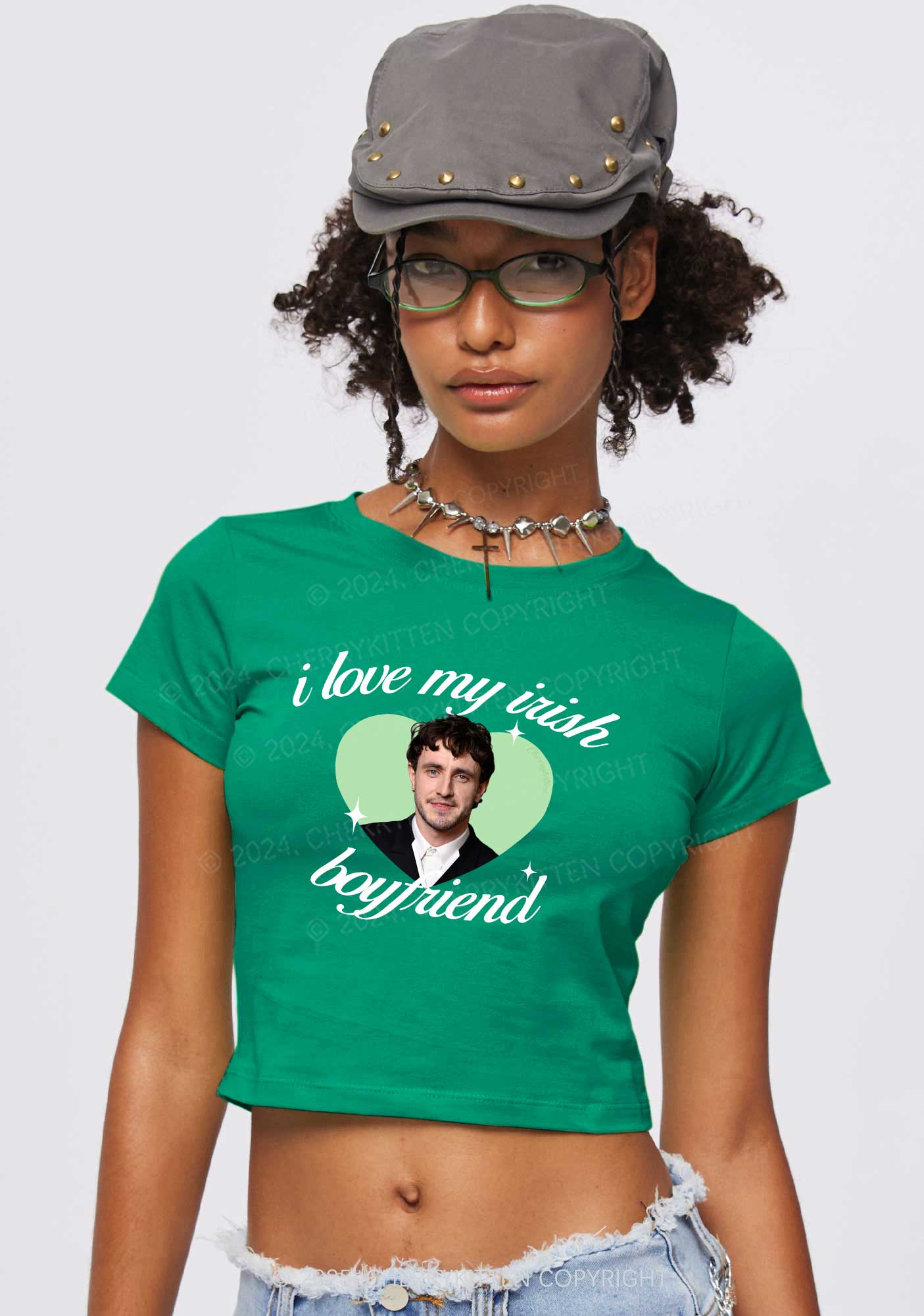 Love My Irish Boyfriend St Patricks Y2K Baby Tee Cherrykitten