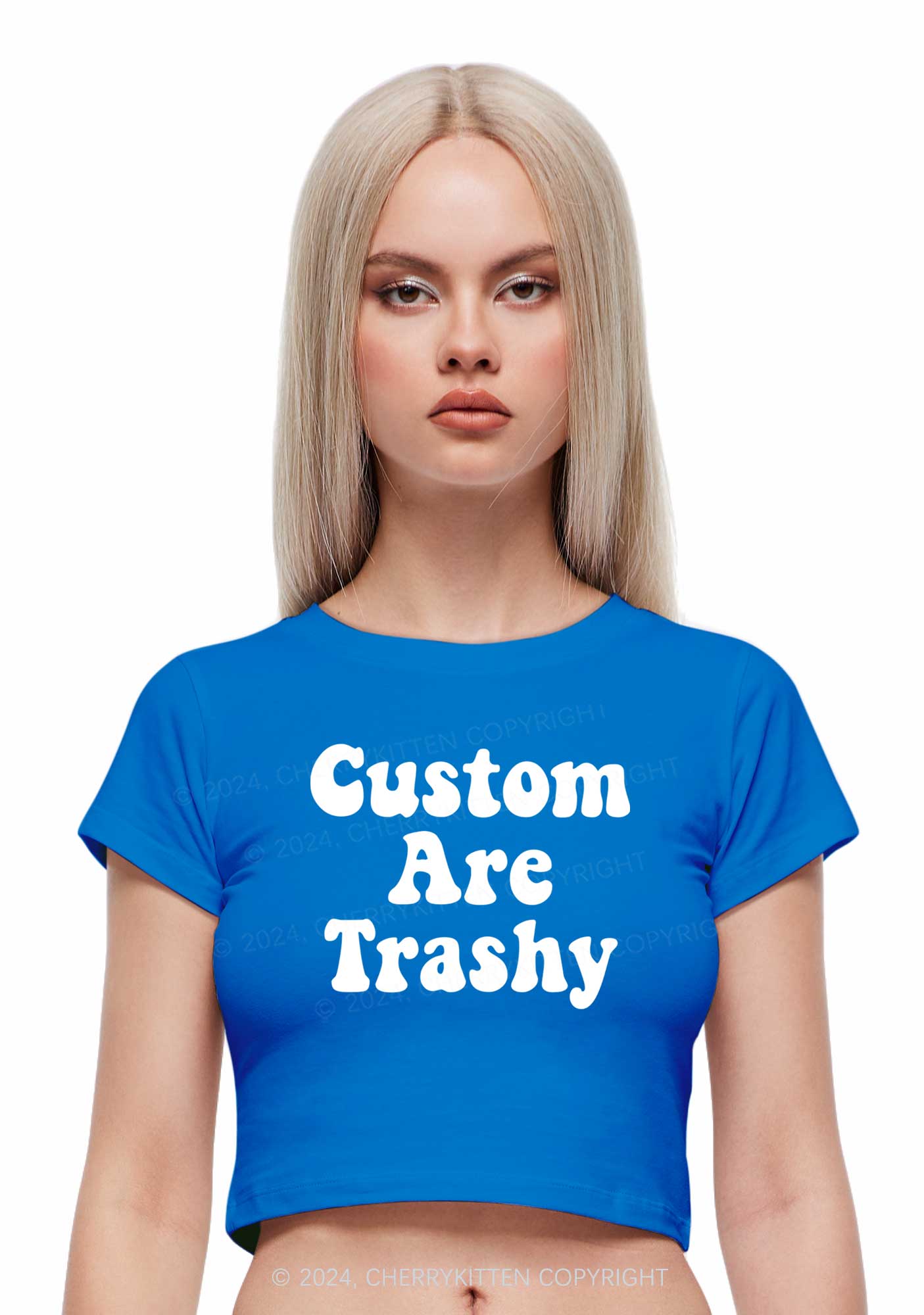 Custom Trashy Y2K Baby Tee Cherrykitten