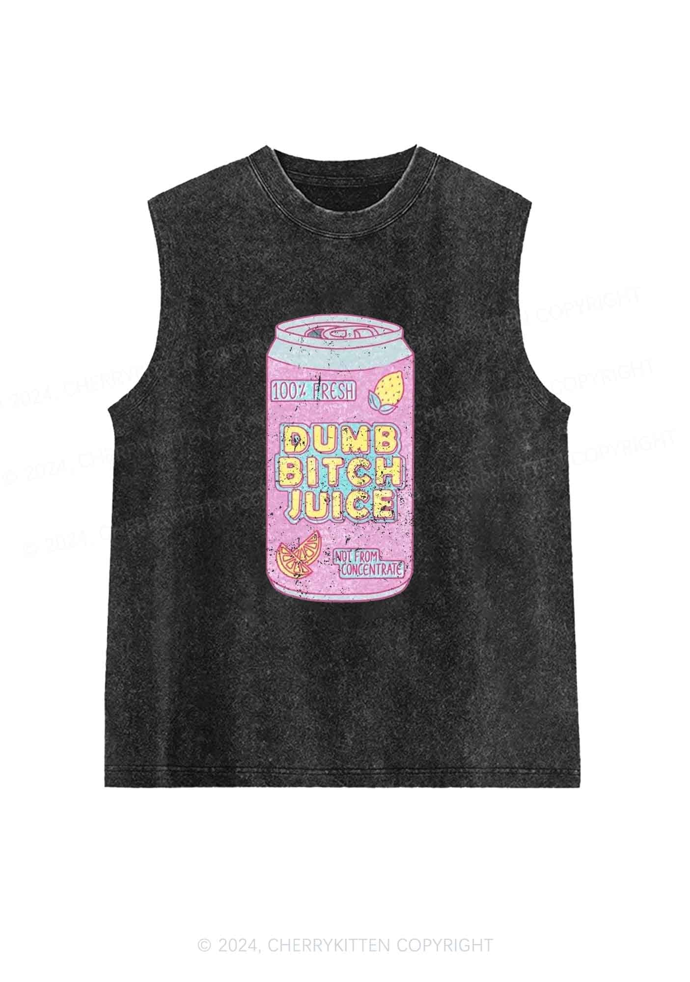 Dumb Bxxch Juice Y2K Washed Tank Cherrykitten