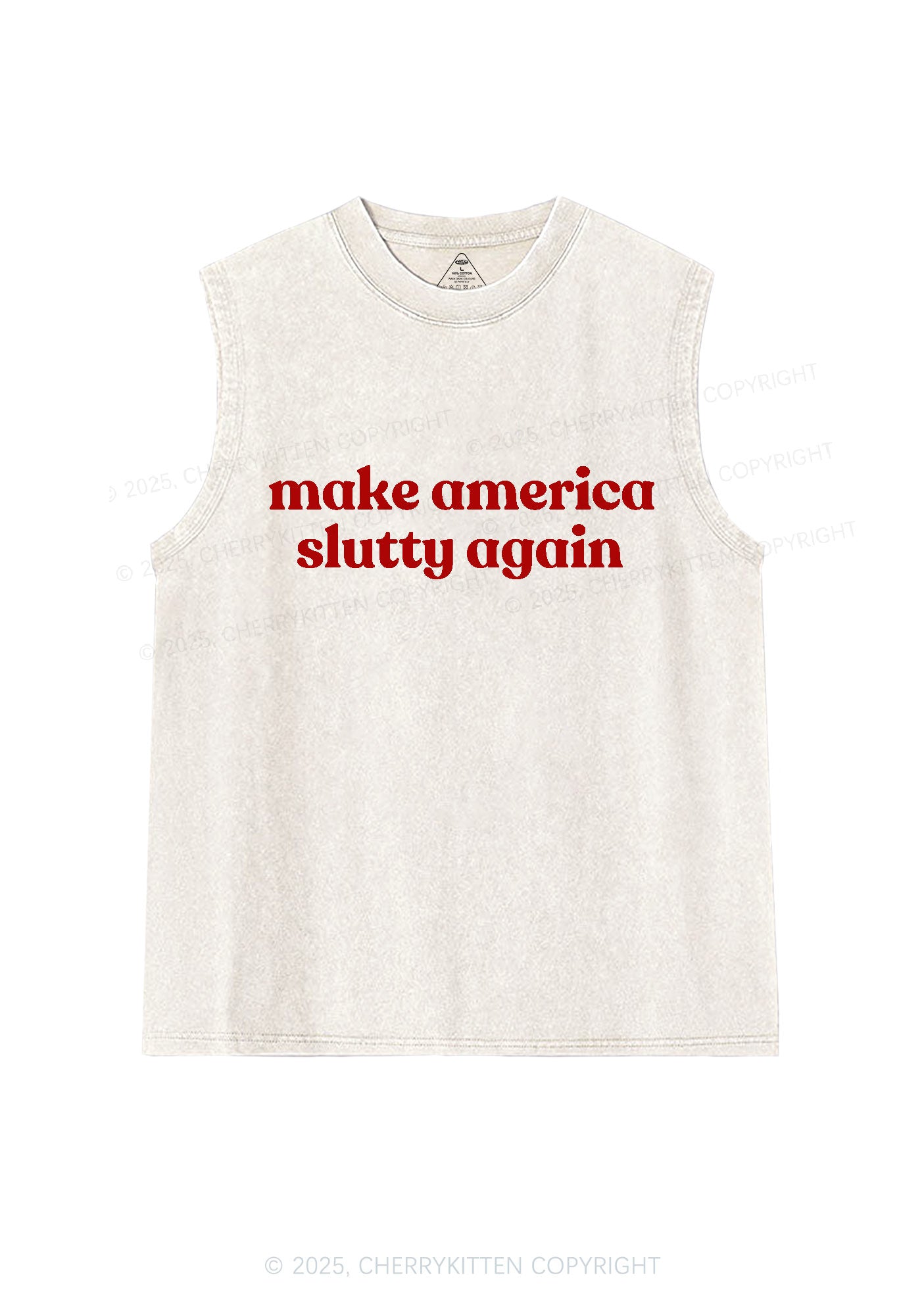 Make America Slxtty Again Y2K Washed Tank Cherrykitten