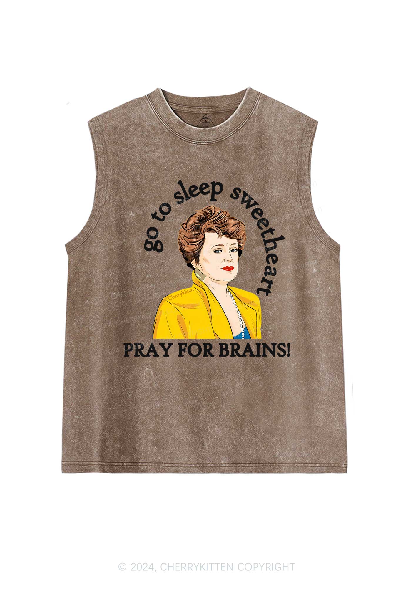 Pray For Brains Y2K Washed Tank Cherrykitten