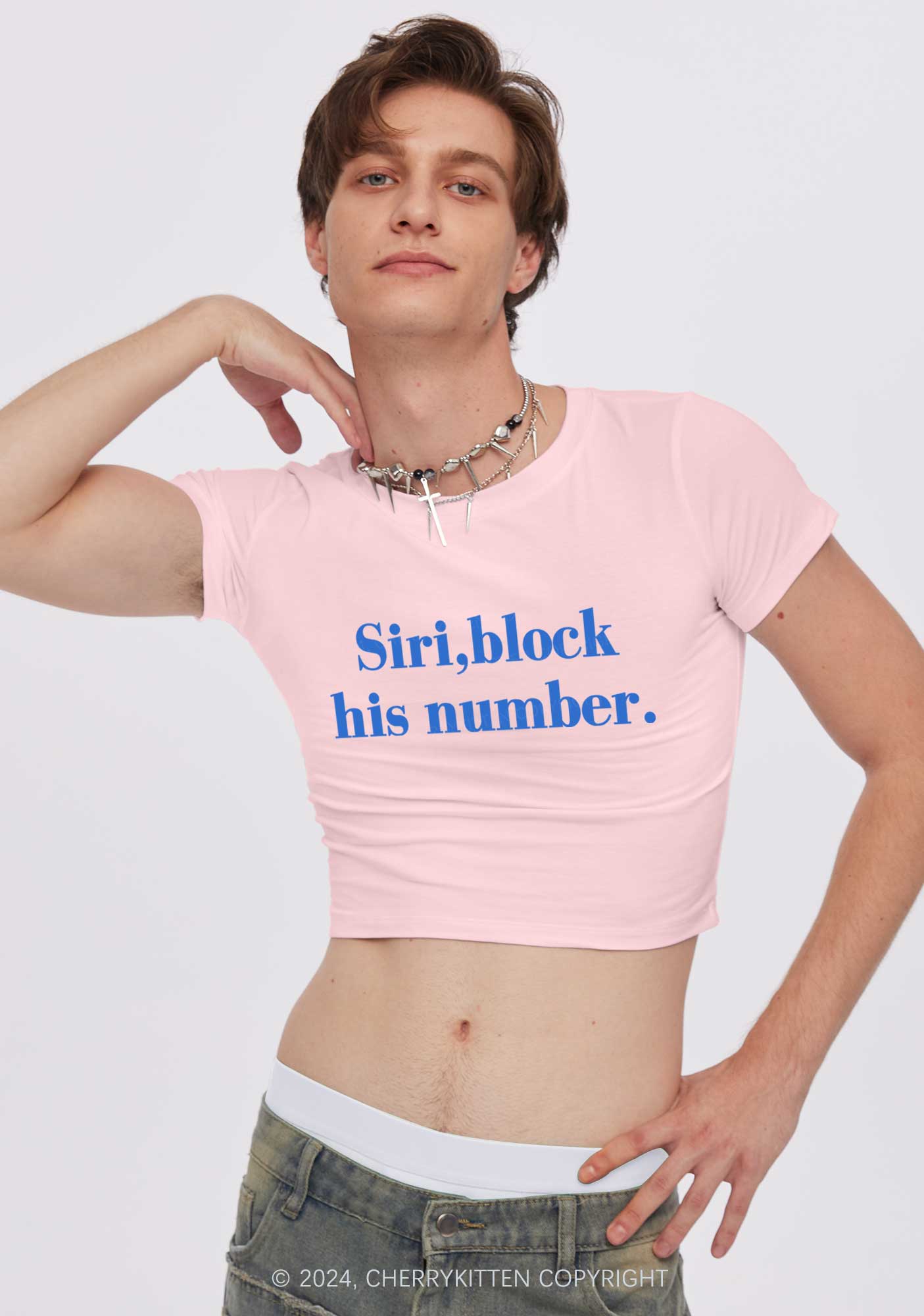 Block His Number Y2K Baby Tee Cherrykitten