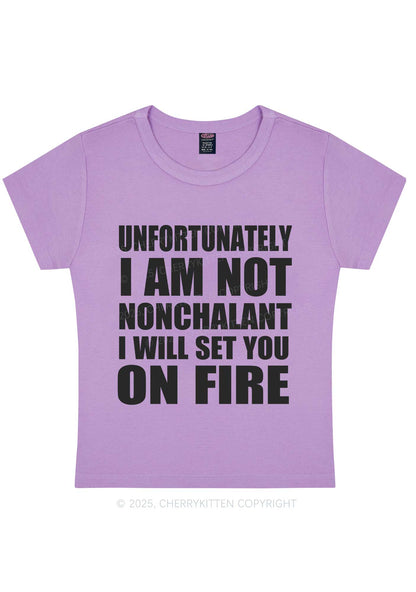 I Am Not On Fire Y2K Baby Tee Cherrykitten