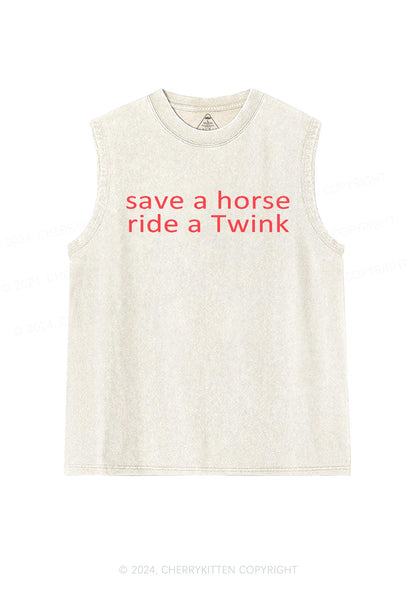 Ride A Twink Y2K Washed Tank Cherrykitten