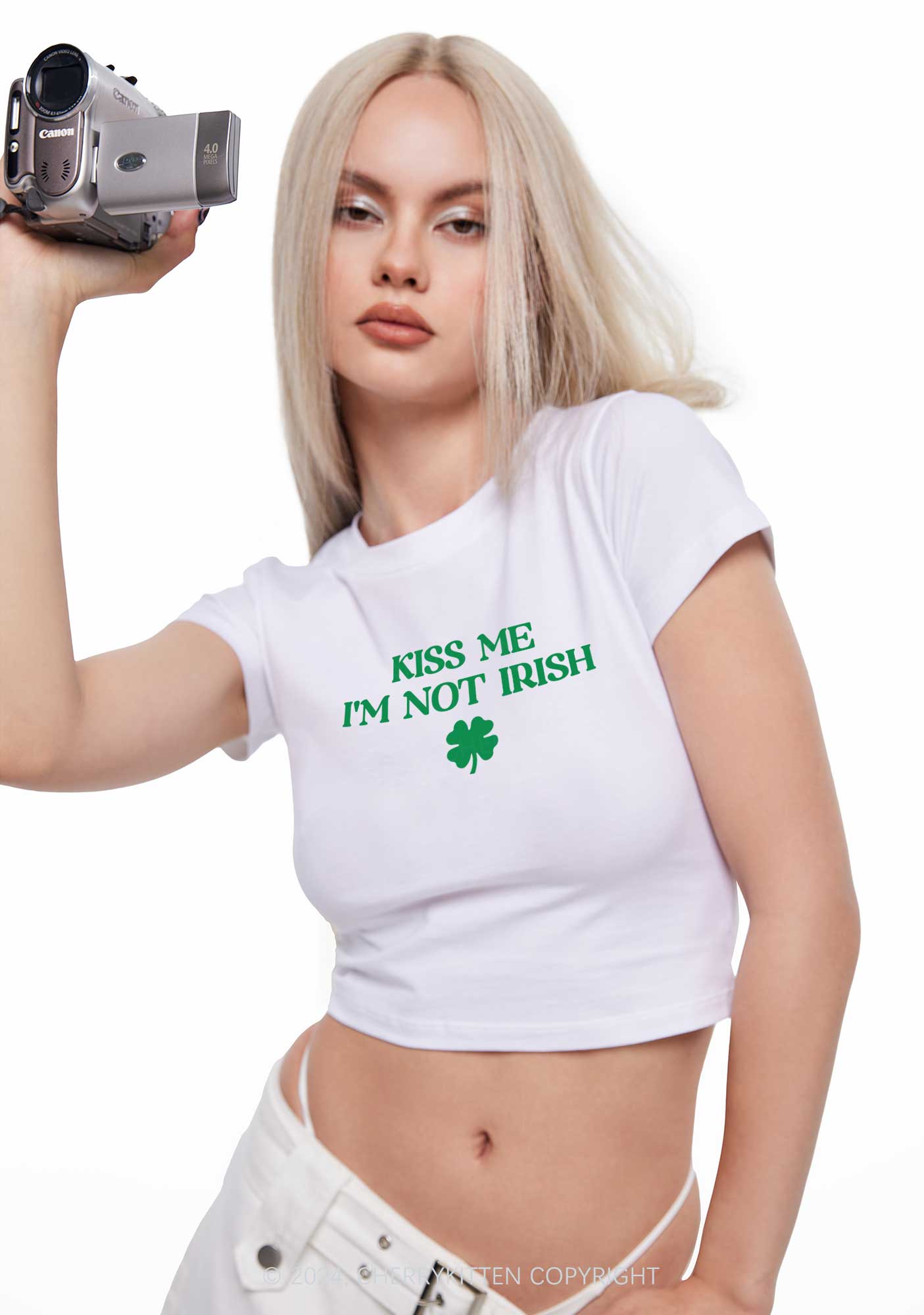 Im Not Irish St Patricks Y2K Baby Tee Cherrykitten