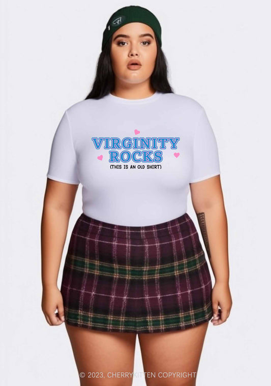 Curvy Virginity Rocks Y2K Baby Tee Cherrykitten