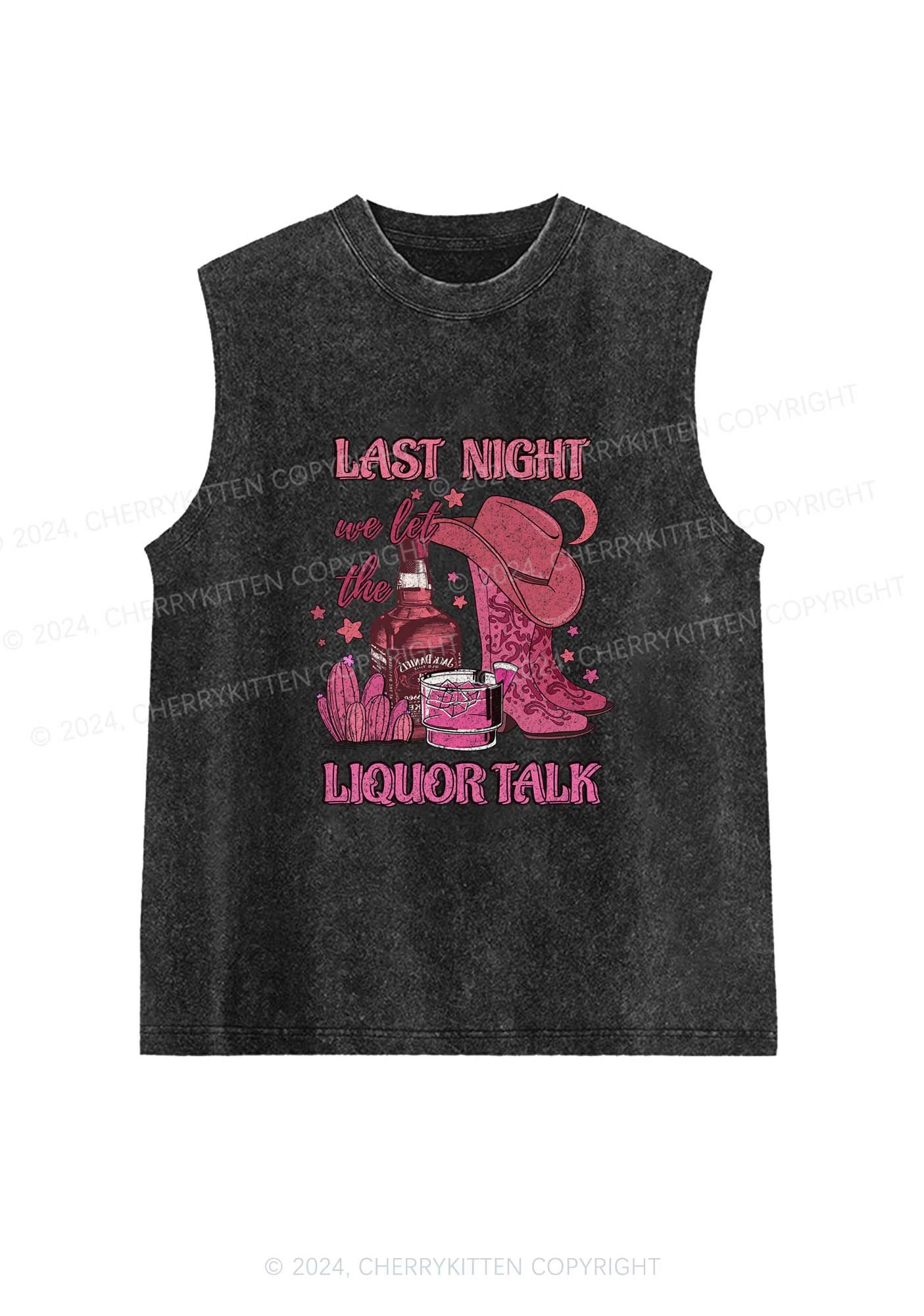 Liquor Talk Y2K Washed Tank Cherrykitten