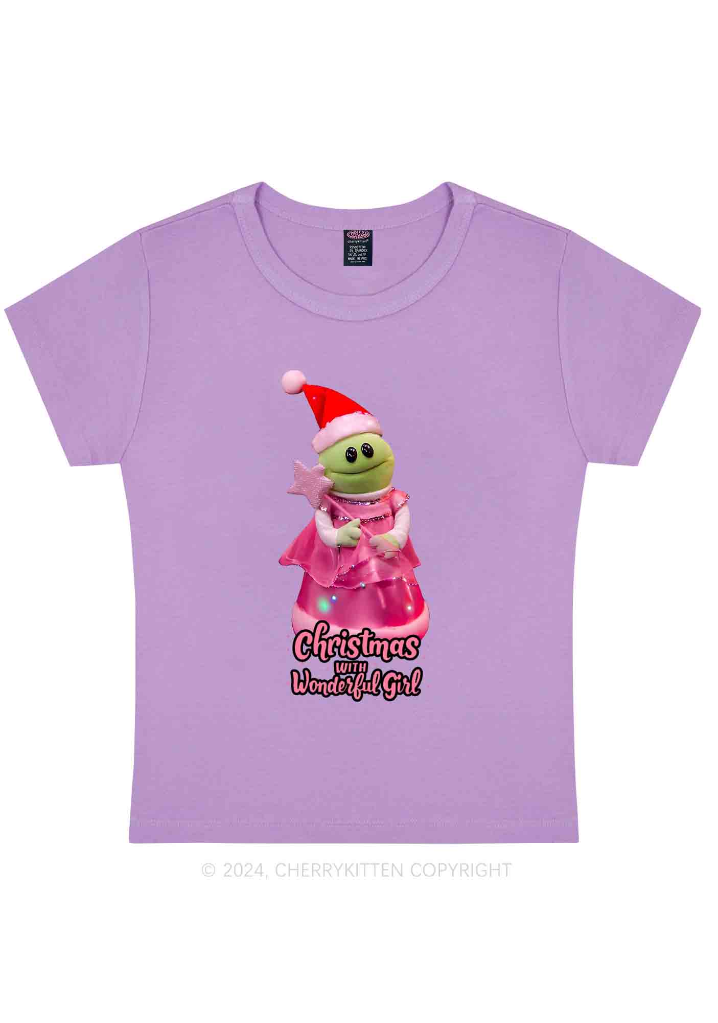 Christmas Wonderful Girl Y2K Baby Tee Cherrykitten