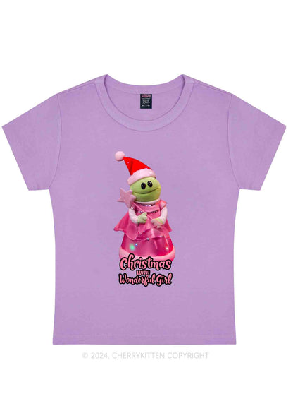 Christmas Wonderful Girl Y2K Baby Tee Cherrykitten