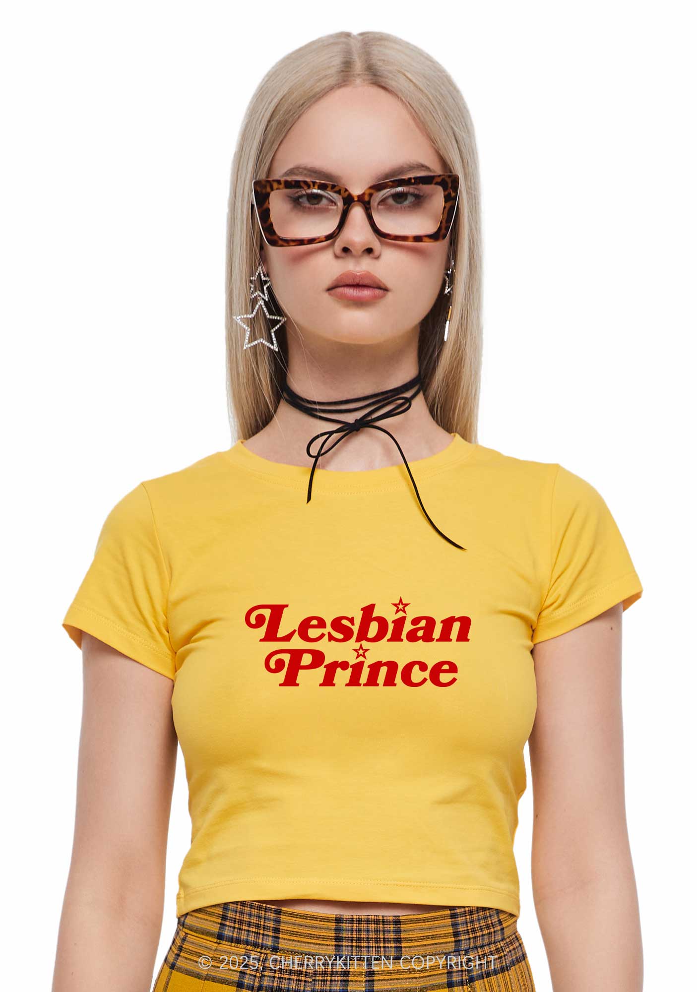 Lesbian Prince Y2K Baby Tee Cherrykitten