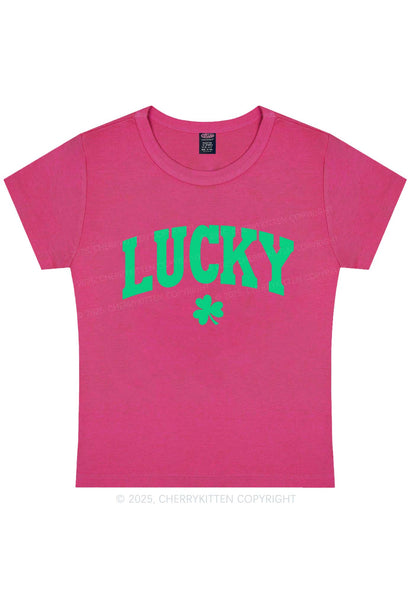 Lucky Shamrock St Patricks Y2K Baby Tee Cherrykitten