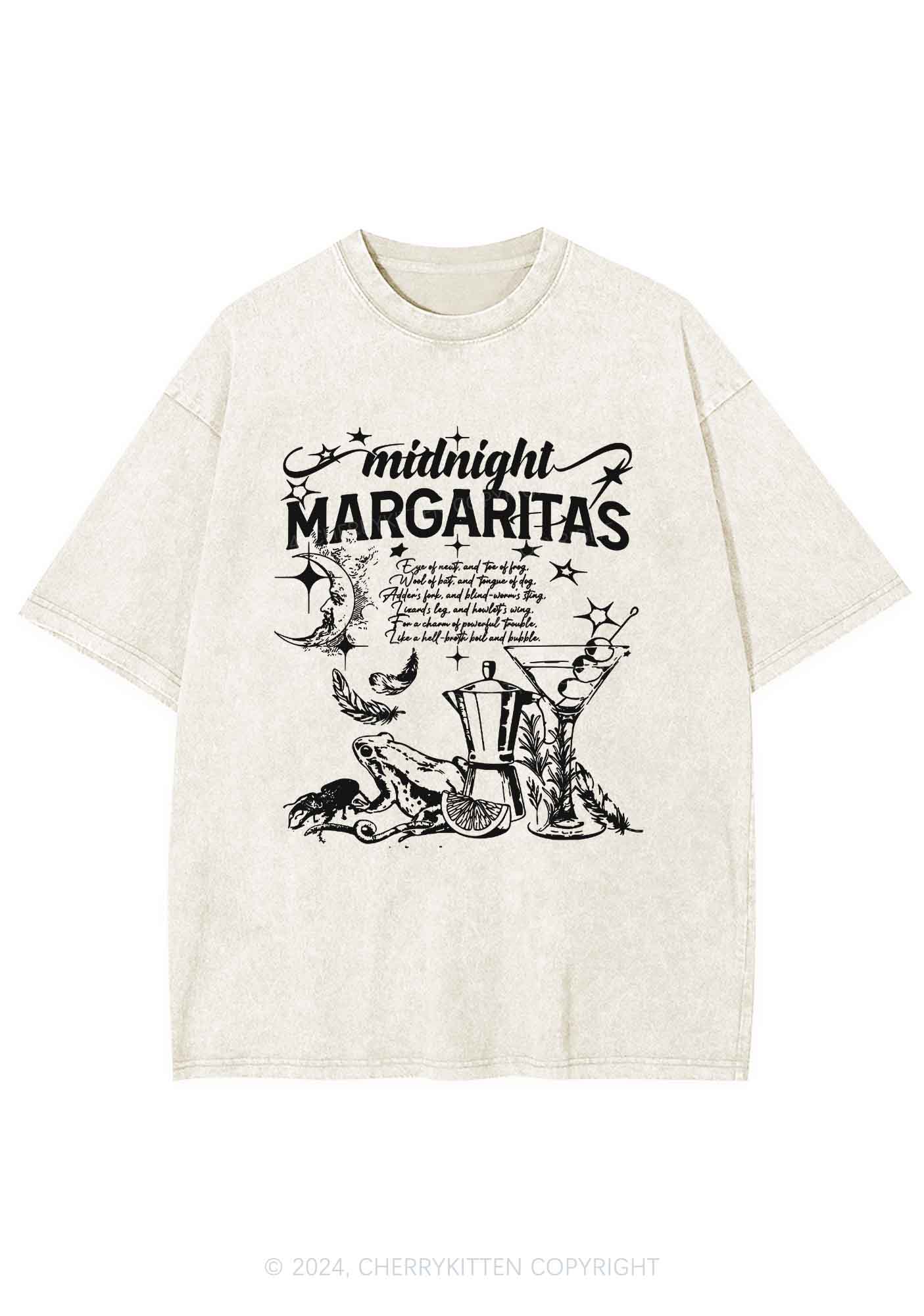 Halloween Midnight Margaritas Y2K Washed Tee Cherrykitten