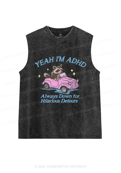 I'm ADHD Y2K Washed Tank Cherrykitten