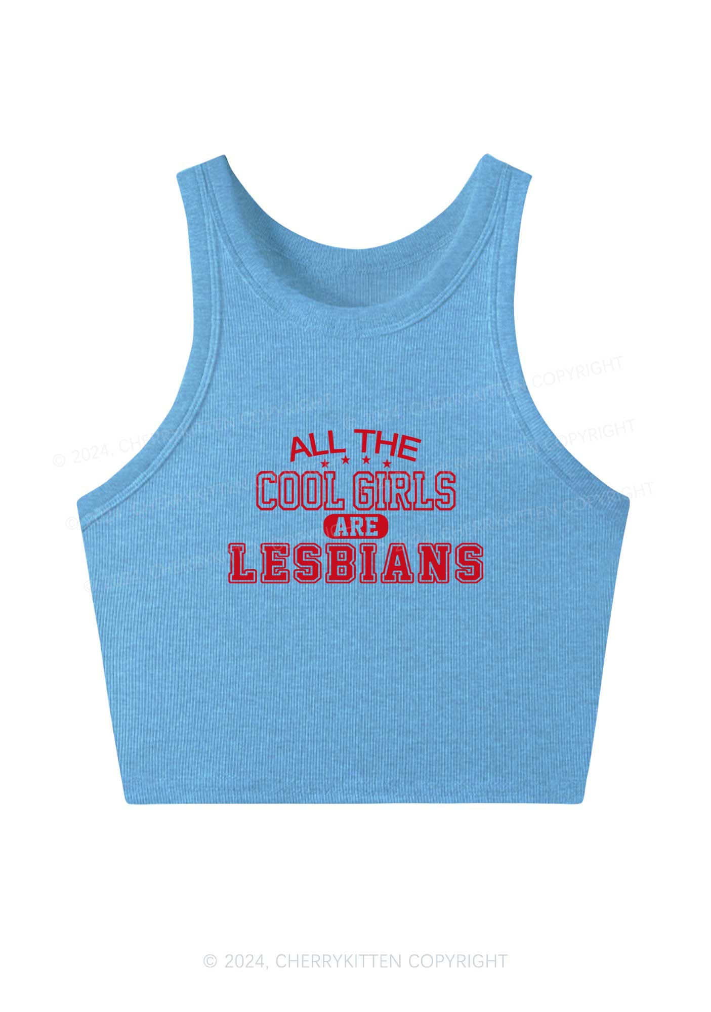 Cool Girls Are Lesbians Y2K Crop Tank Top Cherrykitten