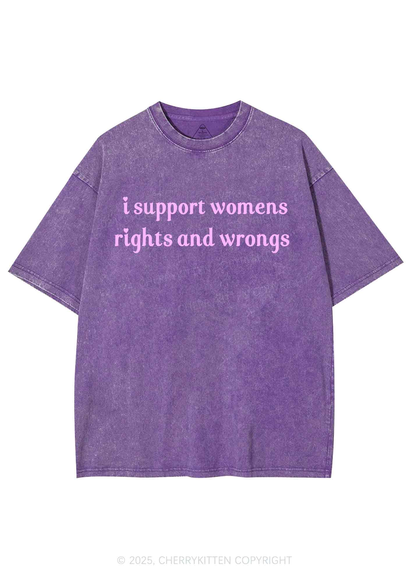 I Support Women Y2K Washed Tee Cherrykitten