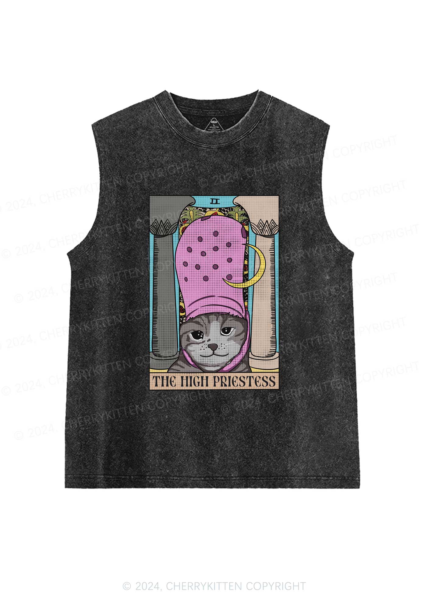 The High Priestess Y2K Washed Tank Cherrykitten