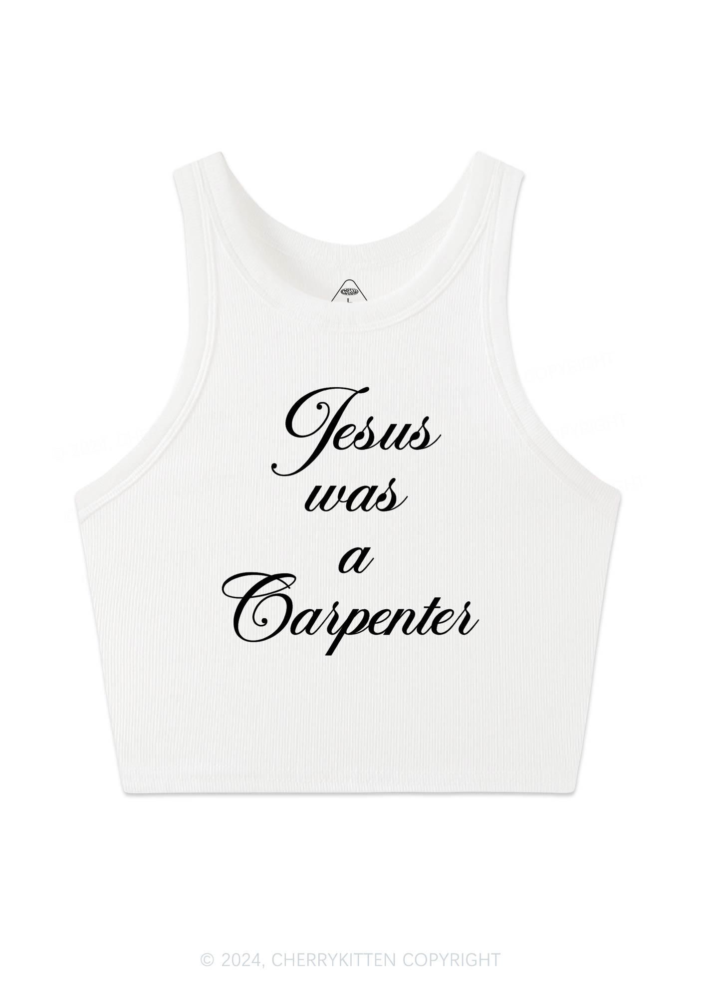 Jesus Was A Carpenter Y2K Crop Tank Top Cherrykitten