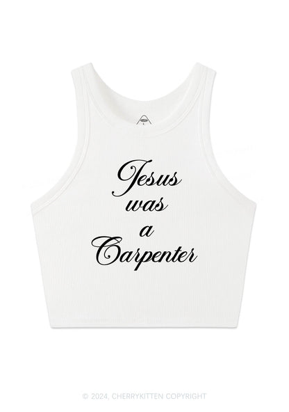 Jesus Was A Carpenter Y2K Crop Tank Top Cherrykitten