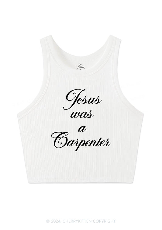 Jesus Was A Carpenter Y2K Crop Tank Top Cherrykitten