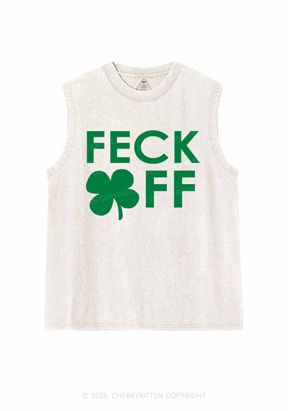 Feck Off St Patricks Y2K Washed Tank Cherrykitten