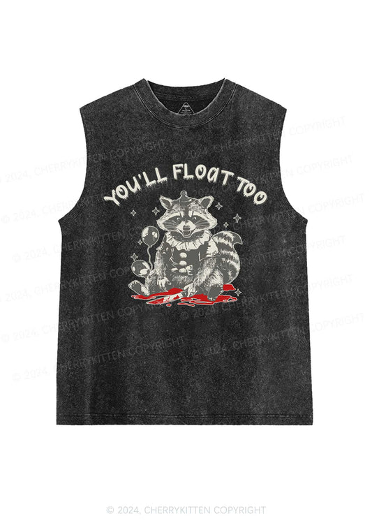 Halloween You'll Float Too Y2K Washed Tank Cherrykitten