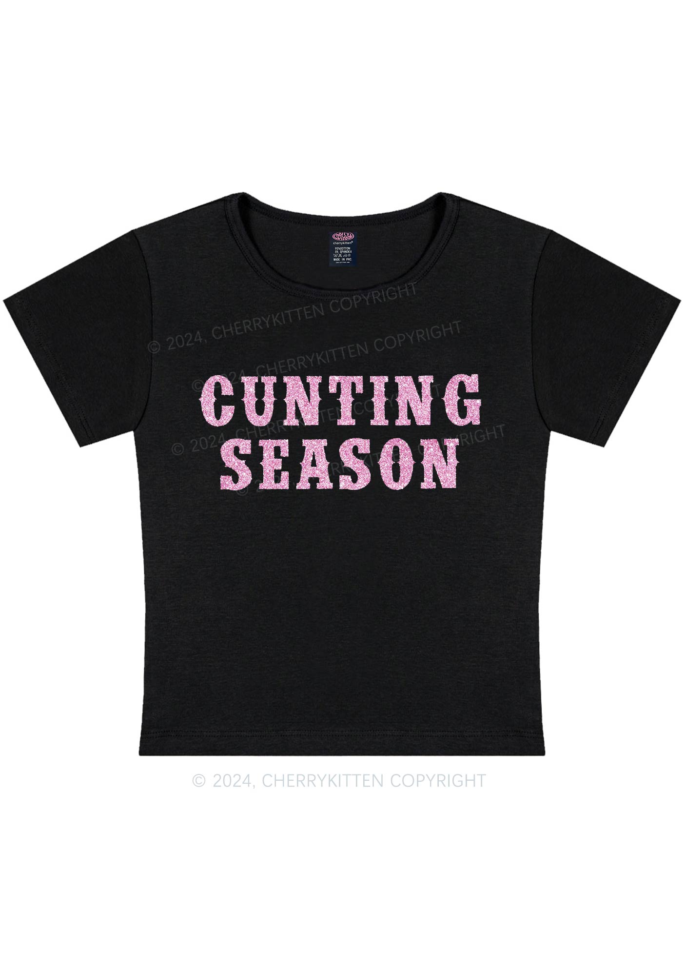 Glitter Cunting Season Y2K Baby Tee Cherrykitten