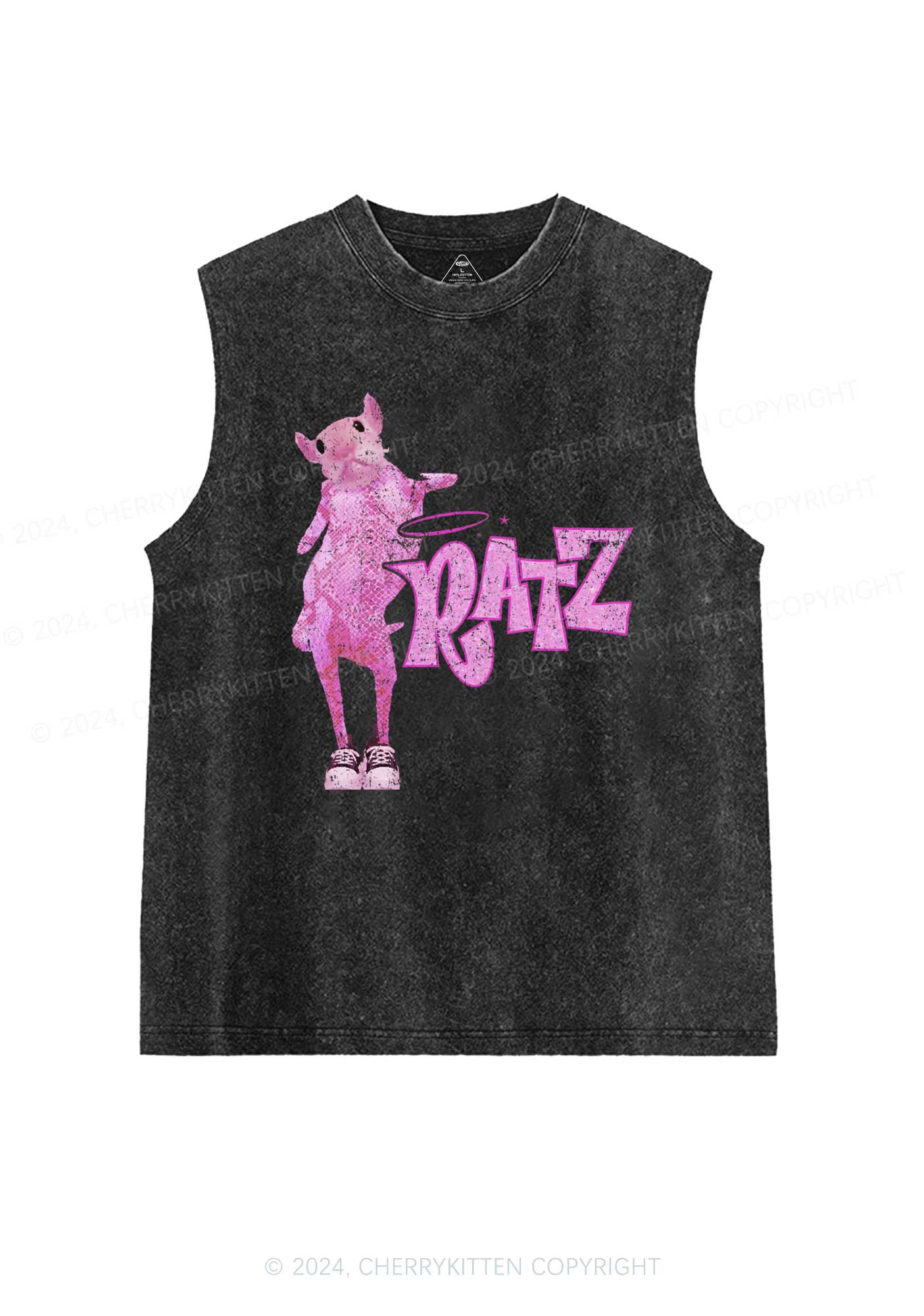 High Ratz Y2K Washed Tank Cherrykitten