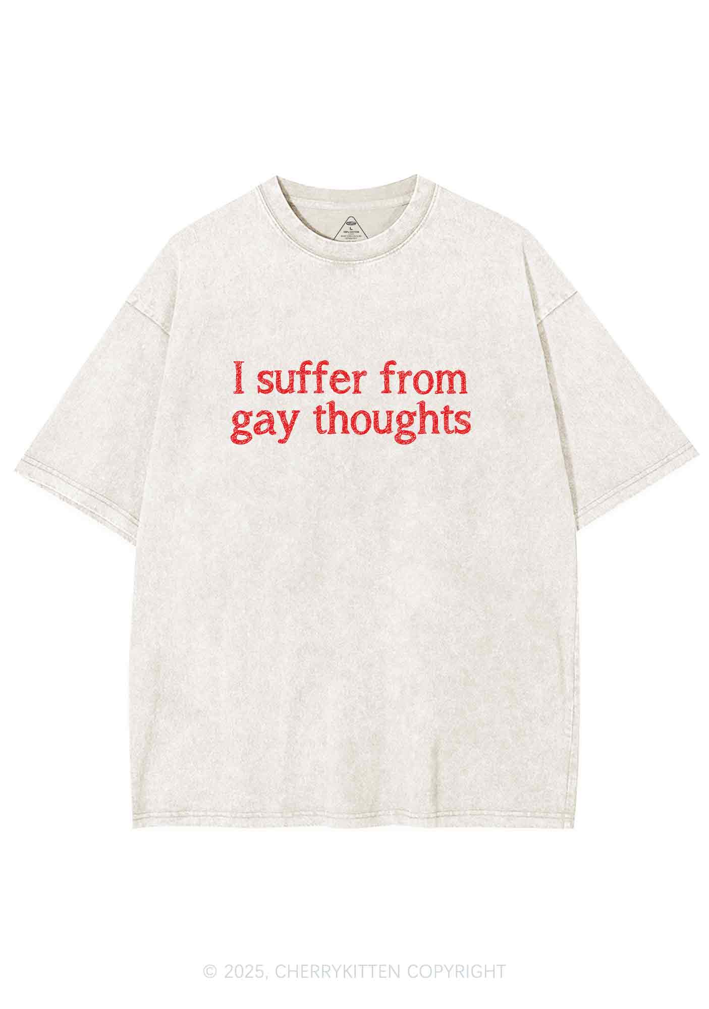 Suffer From Gay Thoughts Y2K Washed Tee Cherrykitten