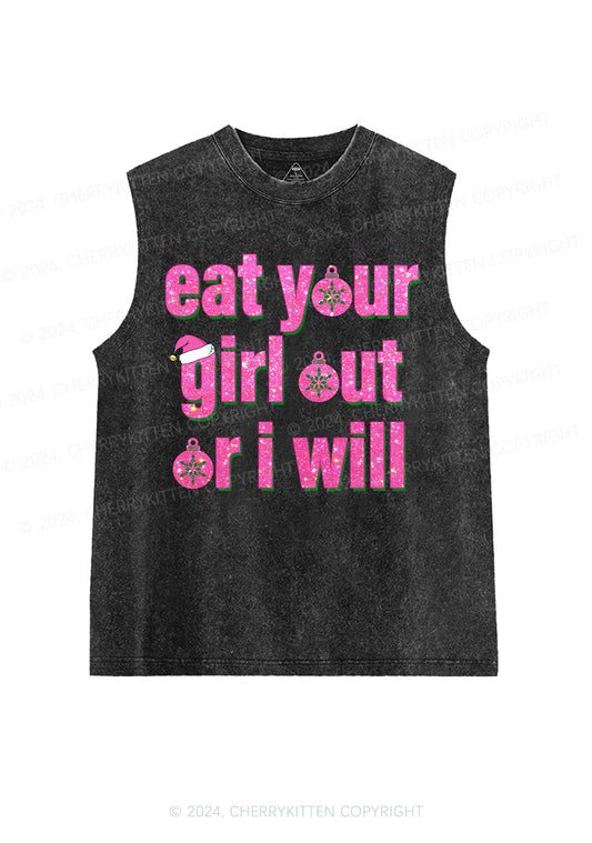 Christmas Eat Your Girl Y2K Washed Tank Cherrykitten