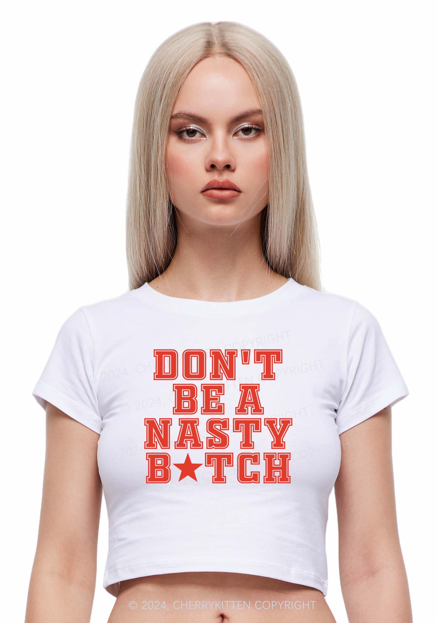 Nasty Bxxch Y2K Baby Tee Cherrykitten