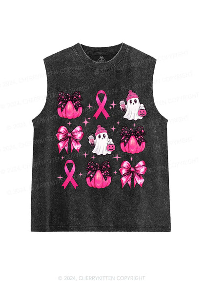 Halloween Pink Pumpkin Y2K Washed Tank Cherrykitten