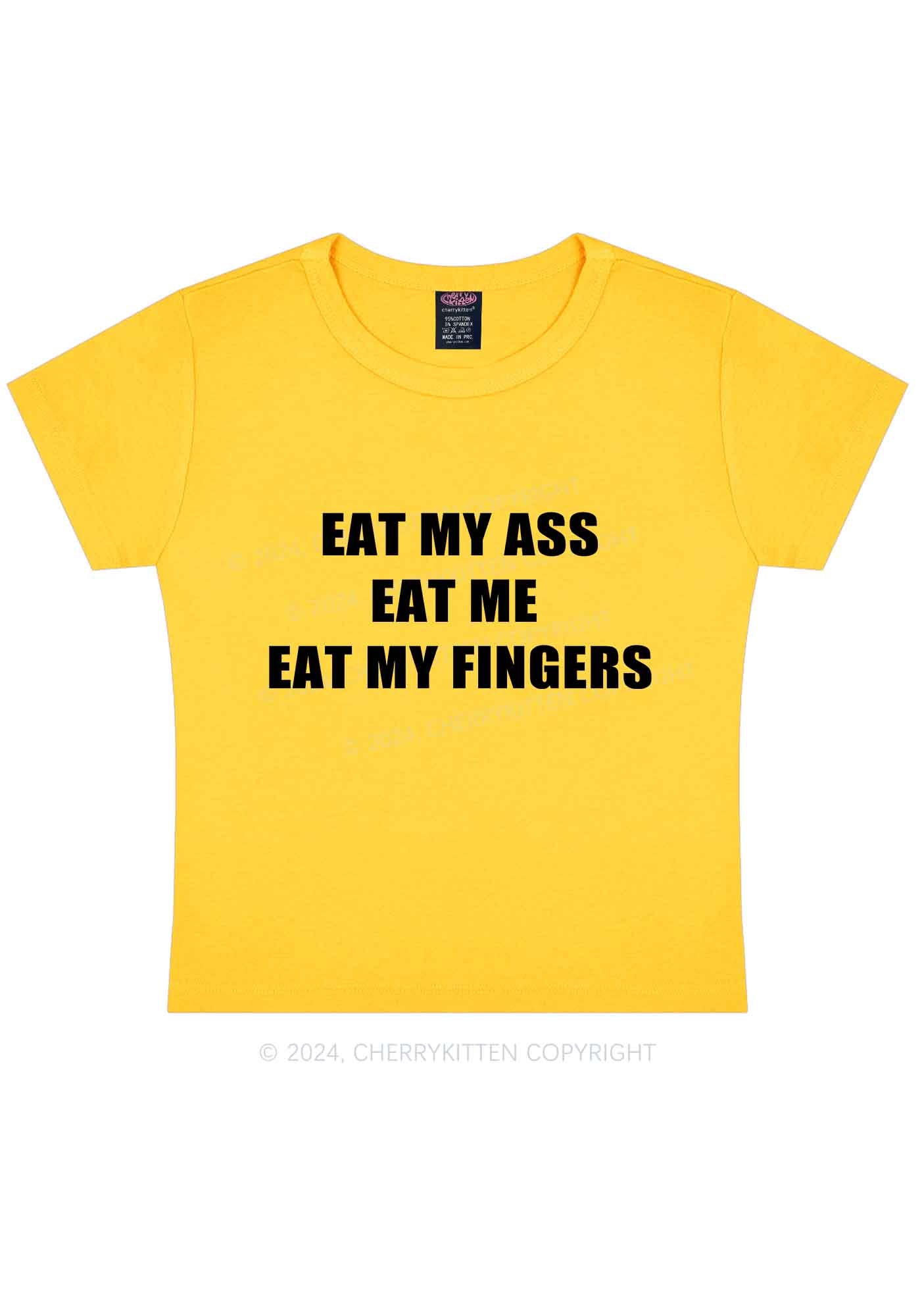 Eat My Fingers Y2K Baby Tee Cherrykitten