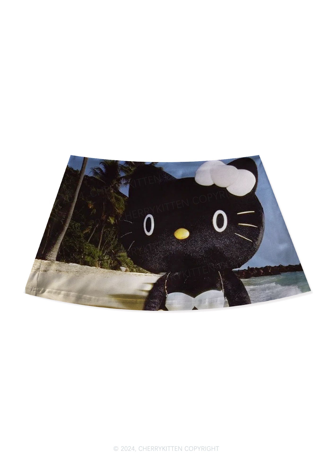 Bikini Kitten Y2K Print Mini Skirt Cherrykitten