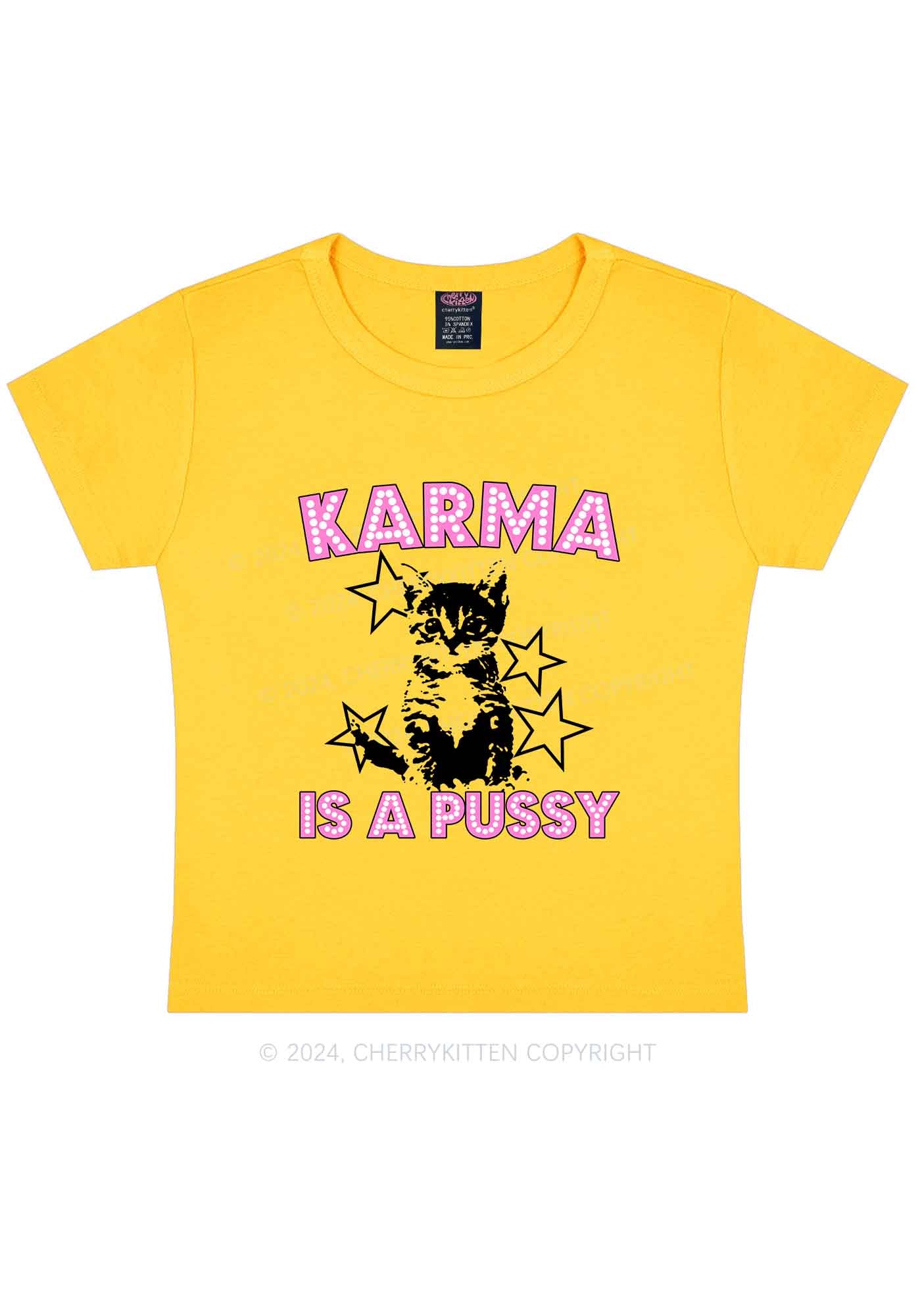 Karma Puxxy Y2K Baby Tee Cherrykitten