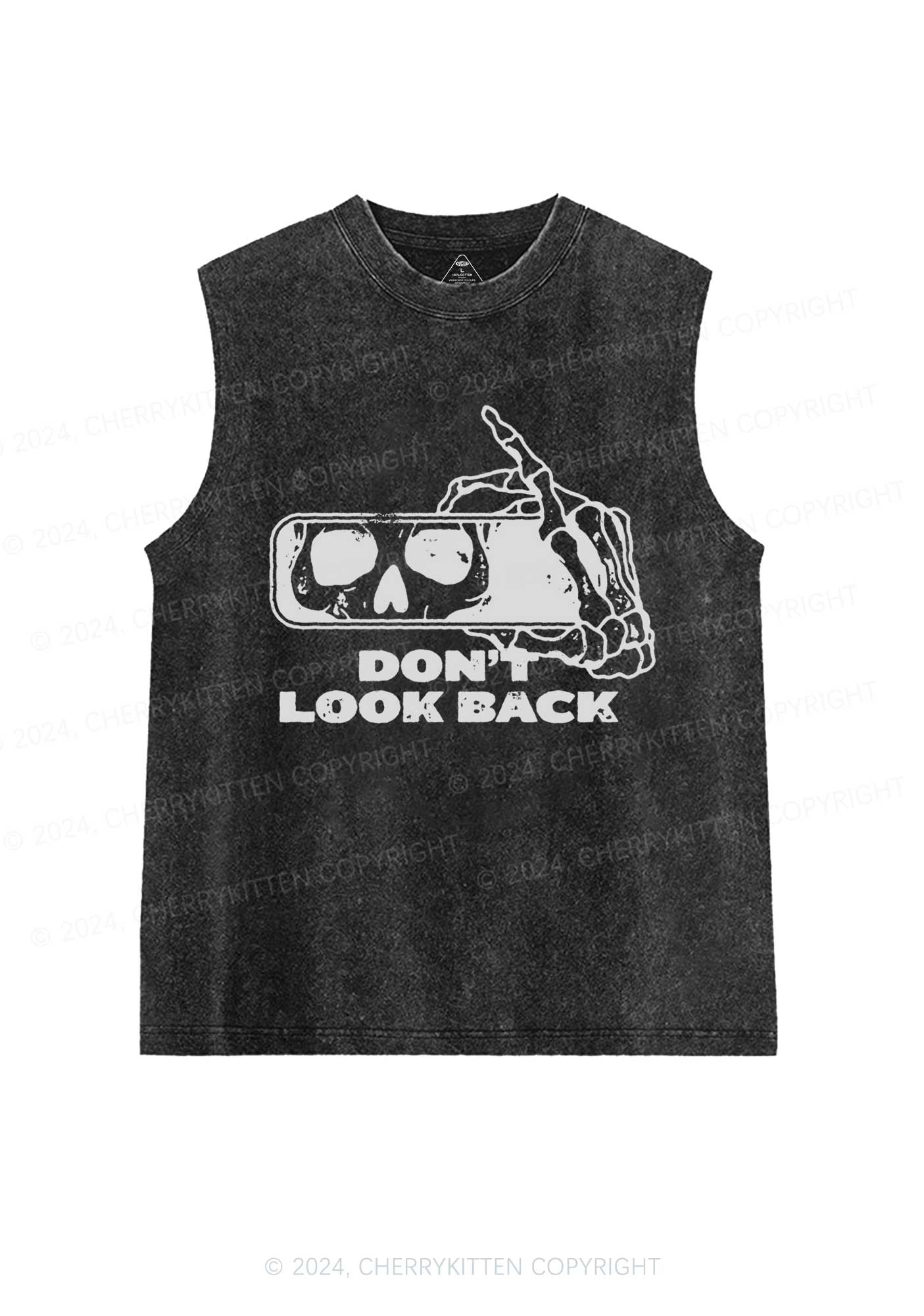 Halloween Don't Look Back Y2K Washed Tank Cherrykitten