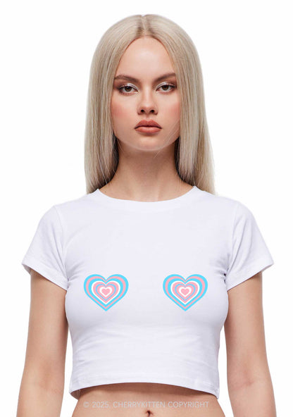 Transgender Flag Heart Y2K Baby Tee Cherrykitten