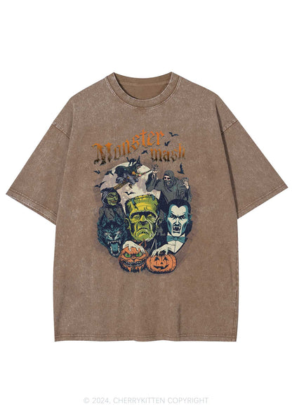 Halloween Monster Mash Y2K Washed Tee Cherrykitten