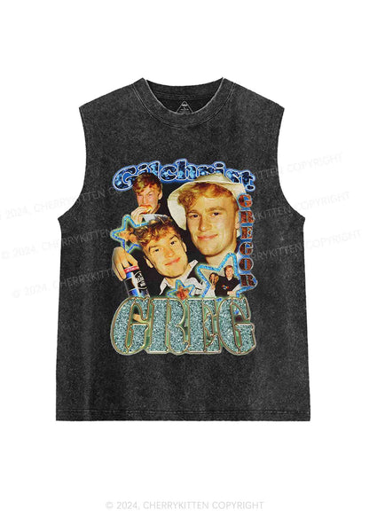 Custom Vintage 90s Design Y2K Washed Tank Cherrykitten