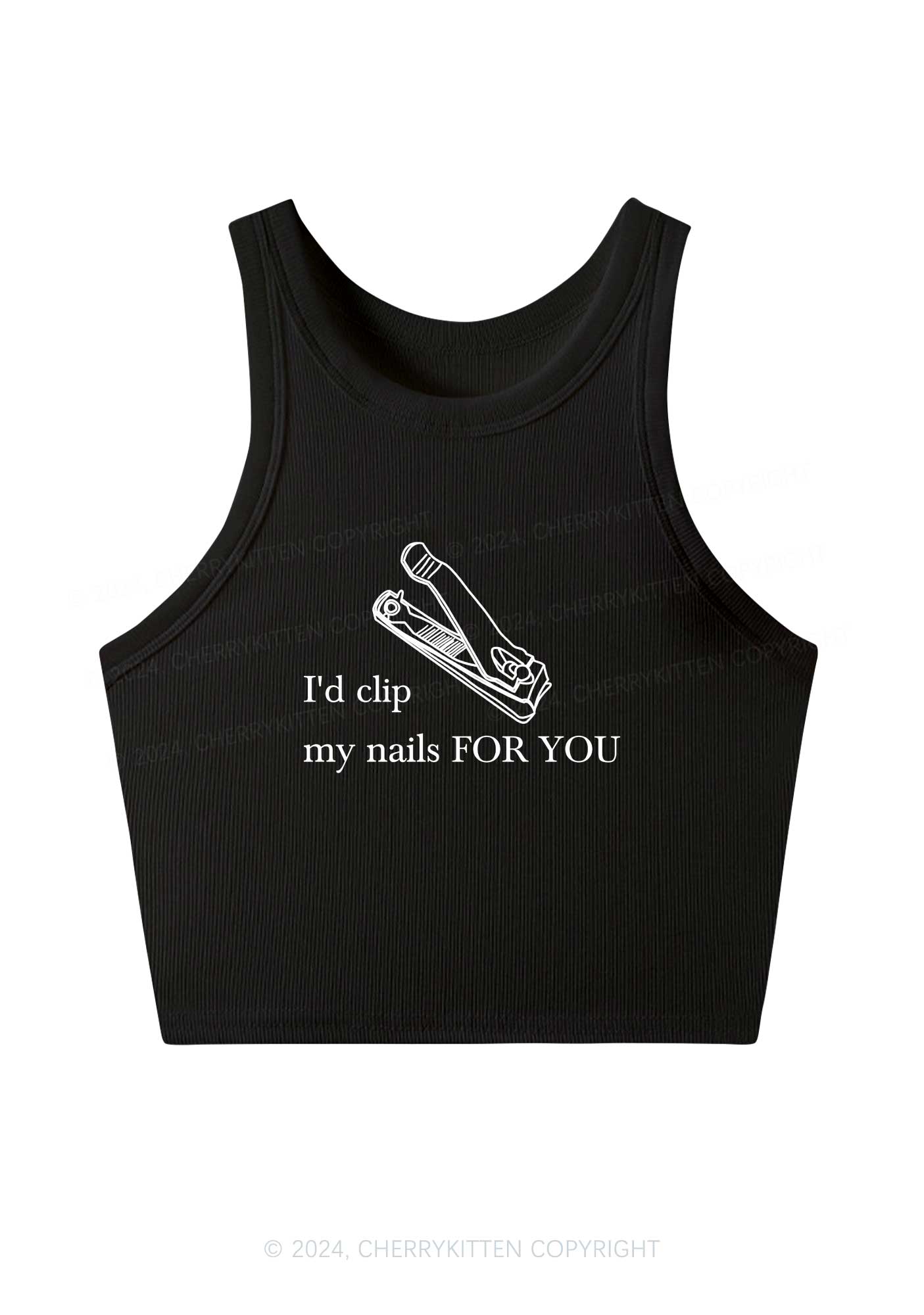 Clip Nails For You Y2K Crop Tank Top Cherrykitten